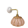 Vintage glass wall light with a pink and gold Clichy globe.