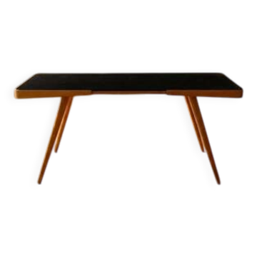 Table basse, milieu du siècle, plateau en verre opaxite, Interiér Praha, années 1960