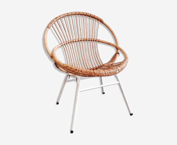 Fauteuil corbeille en rotin