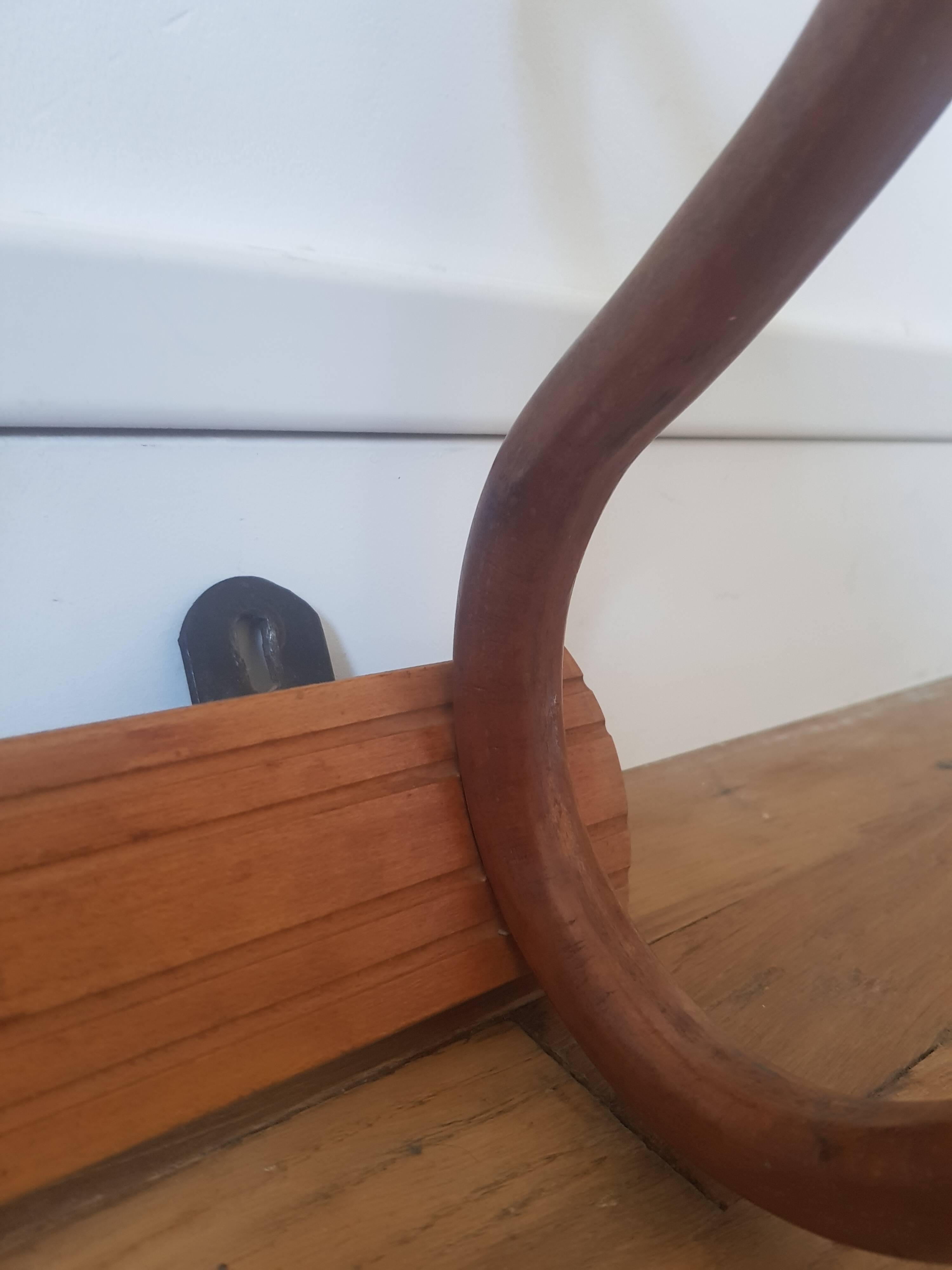 Wooden wall coat rack