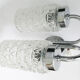 Double wall lamp 1970's chrome and glass