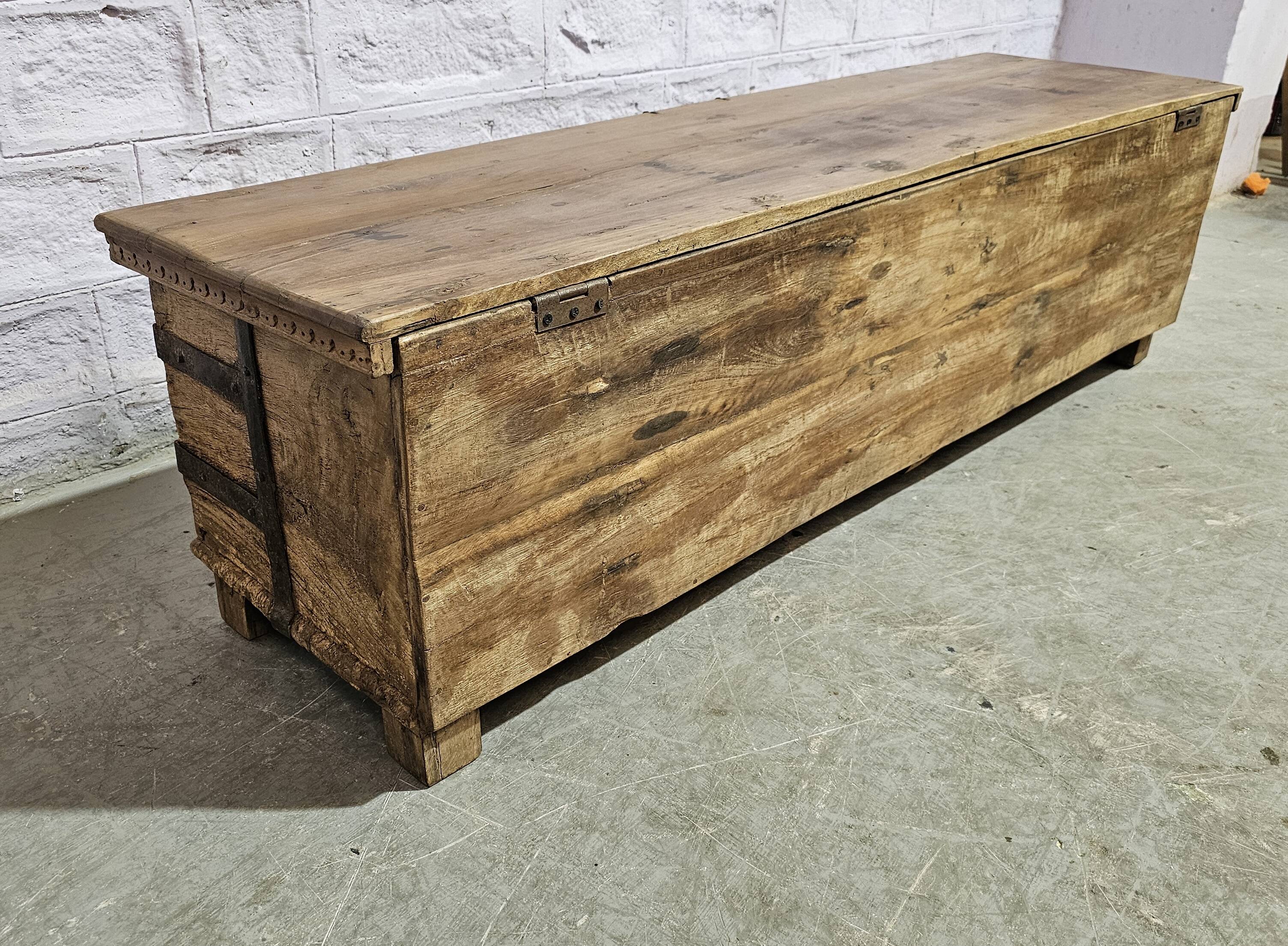 Burmese teak bench - chest