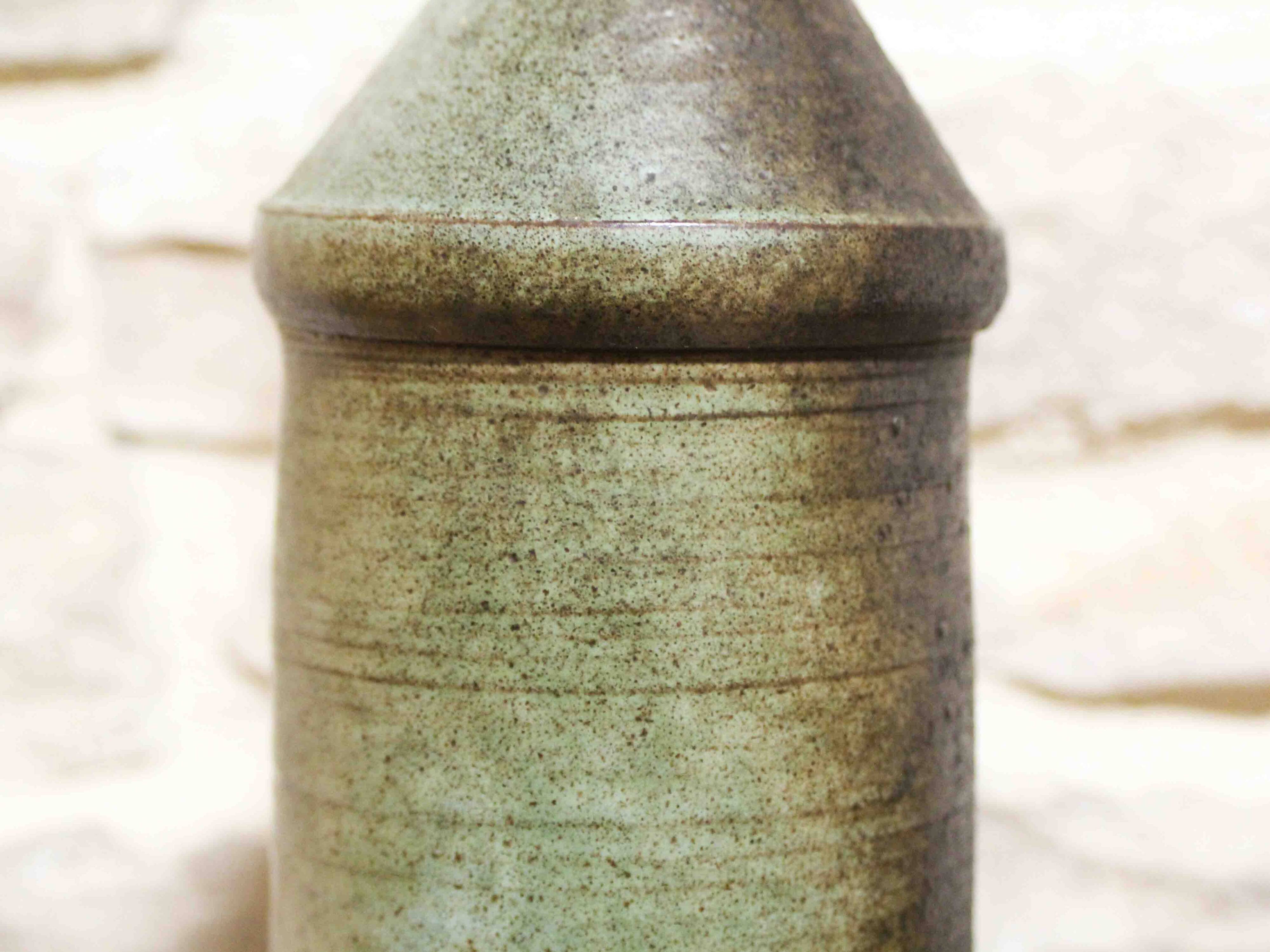 Large enamelled ceramic bottle by Michel Woop in Grimaud