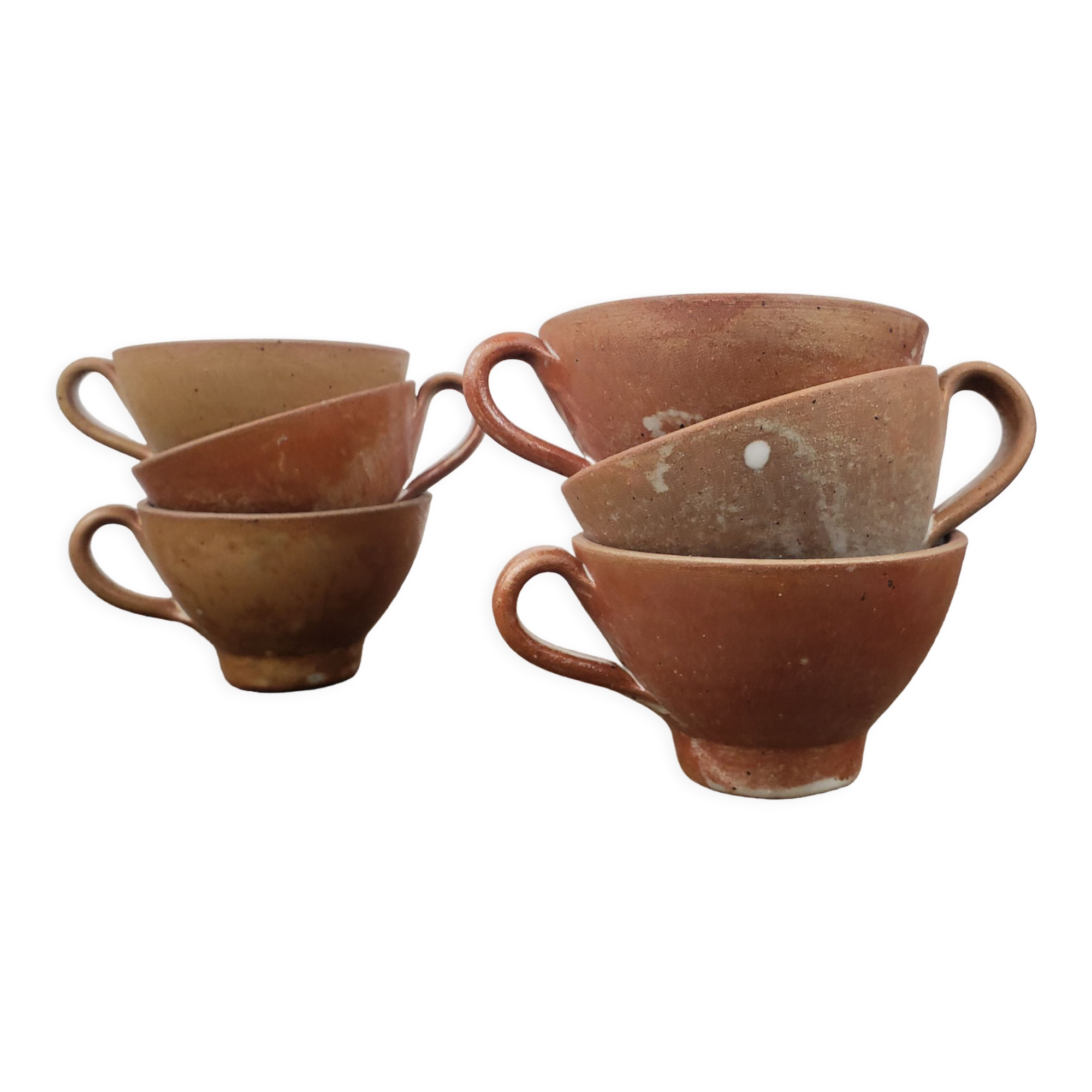 "Bowled" stoneware cups