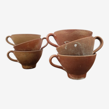 "Bowled" stoneware cups