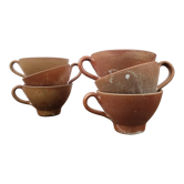 "Bowled" stoneware cups