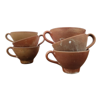 "Bowled" stoneware cups