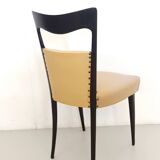 Set of Six Beige Skai Dining Chairs Ascr. to Melchiorre Bega, Italy
