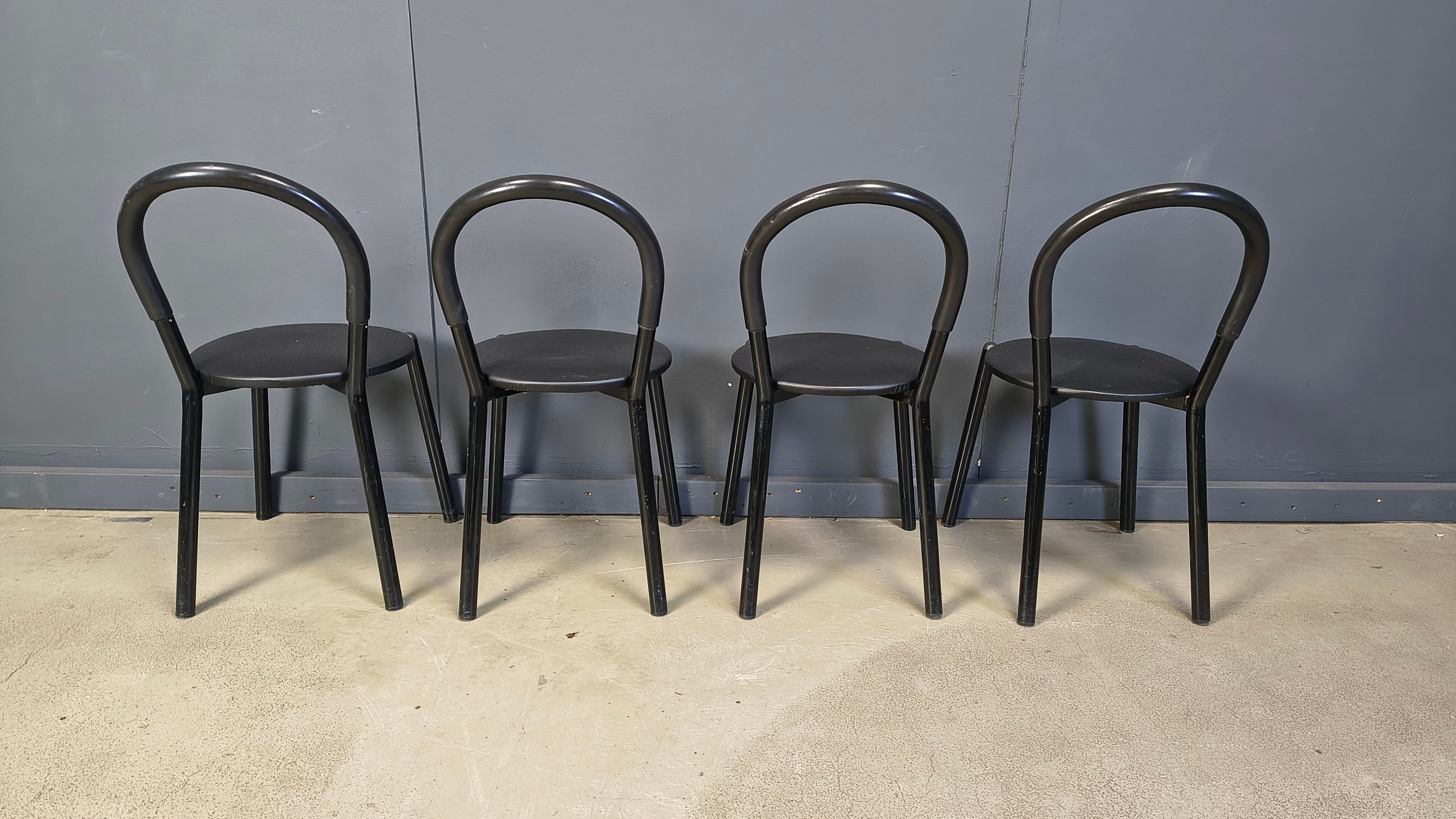 Postmodern Italian dining chairs set of 4 - 1980s