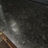 Empire style chest of drawers with 3 drawers and marble top - solid mahogany