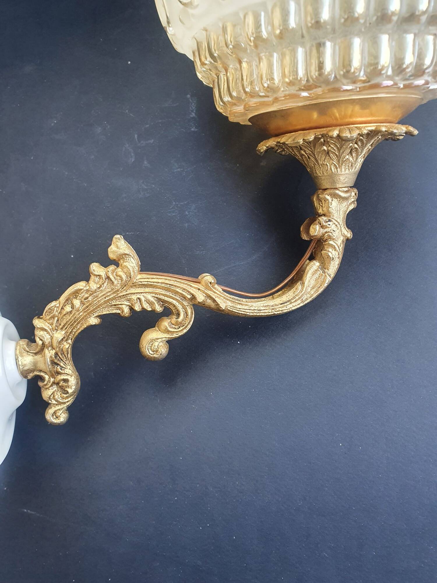 Large vintage wall sconces pair