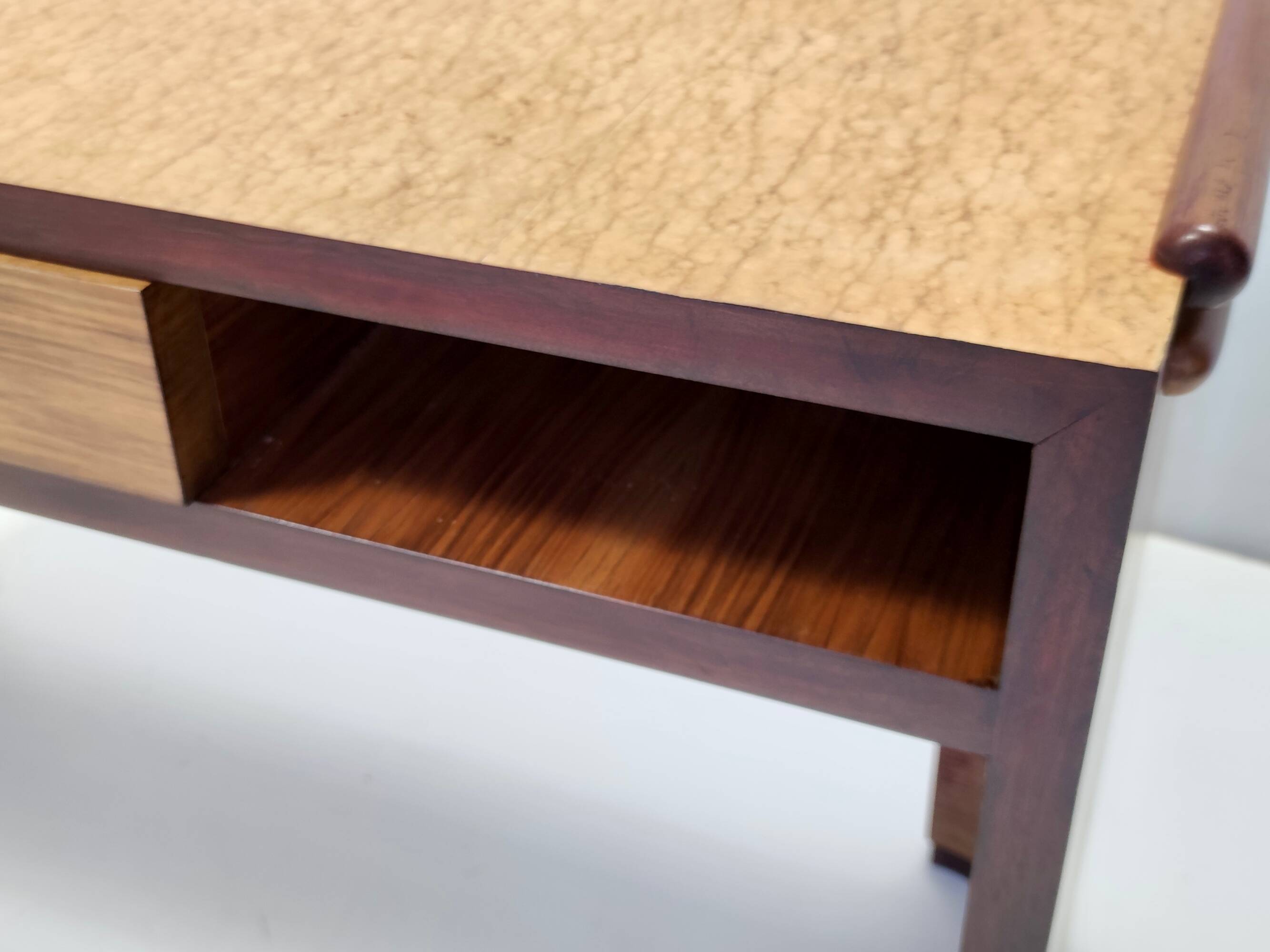Art Deco desk in walnut, birch and beech, Brianza, Italy