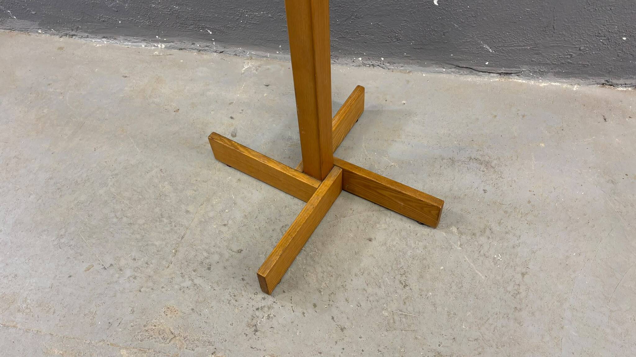 Freestanding mid-century pine coat rack, solid wood, 1970s, Europe