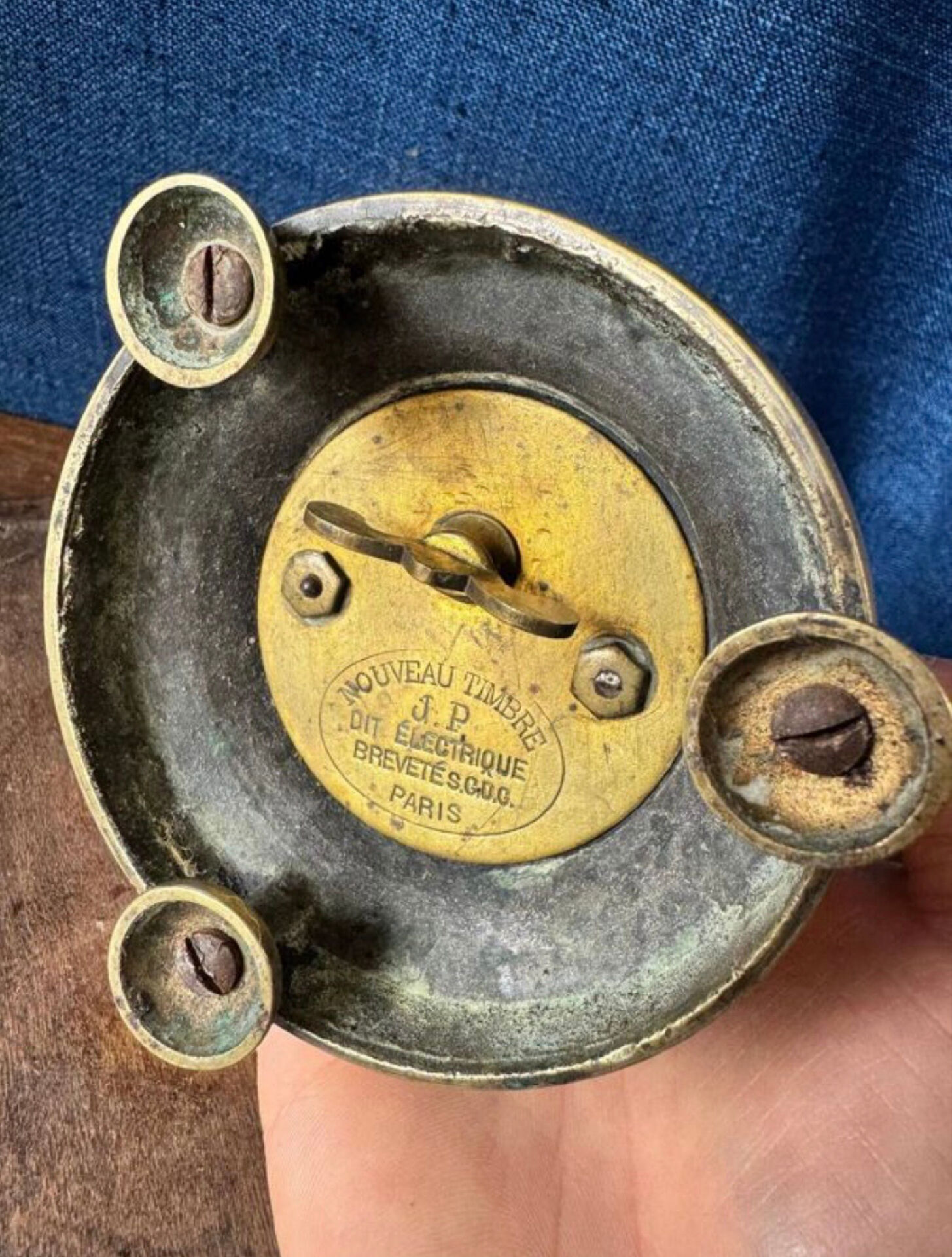 Antique mechanical table bell, late 19th century.