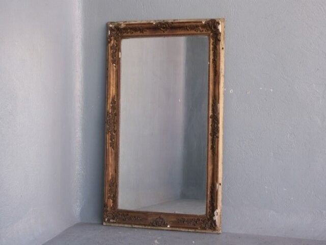 Mirror restoration Golden stucco rectangle 137 x 89 cm