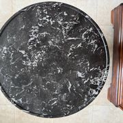 Rare Somno with drawer, Empire period Cuban mahogany and superb grooved marble.