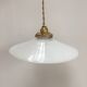 Vintage suspension lamp in white opaline