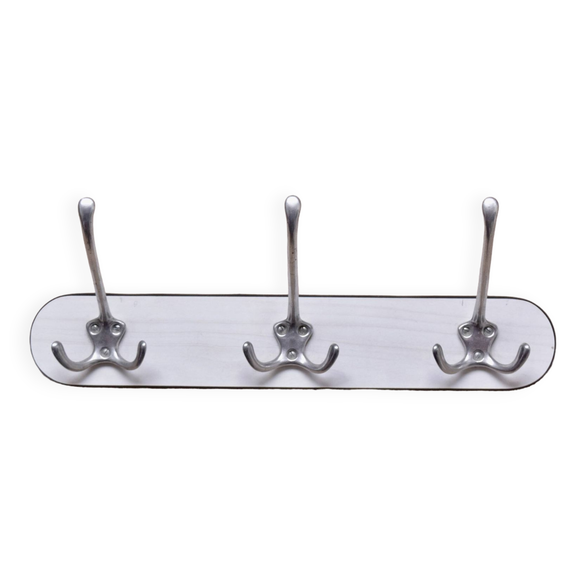 Vintage white Formica coat rack - triple hook