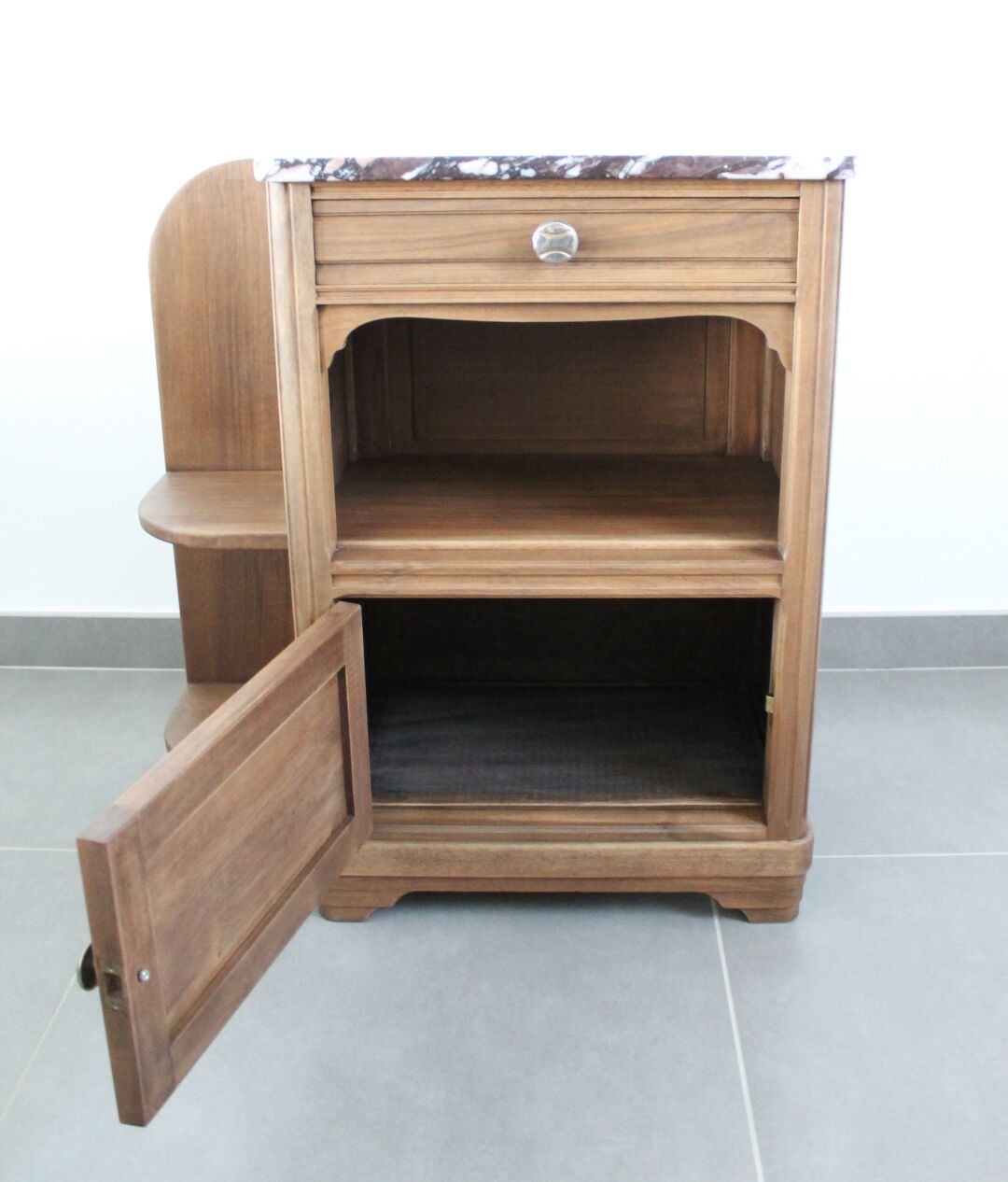 Pink marble bedside table