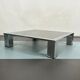 Mid-century chrome and dark mirror glass side table attributed to Saporiti. Italy 1970s