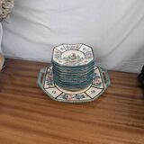 Henriot Quimper RM Octagonal Dessert Service Breton Couple Art Deco Style