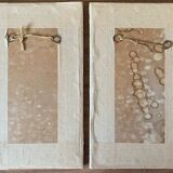 Painting pair of original pen ink seen by blois jean oudin