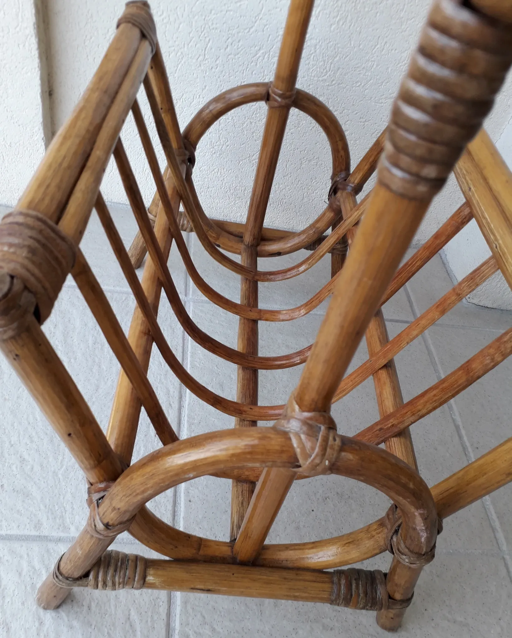 Rattan magazine rack
