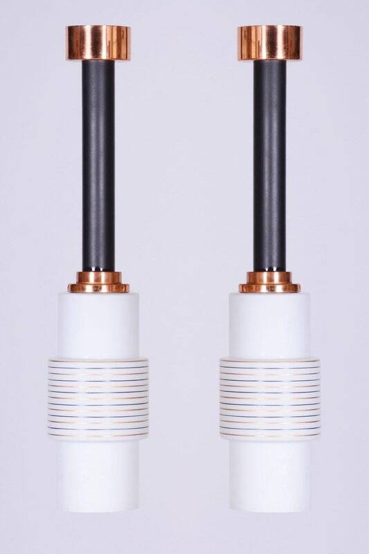 Mid-Century Steel Chandeliers from Drukov, Czech, 1950s