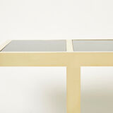 Italian console brass black opaline glass 1970s