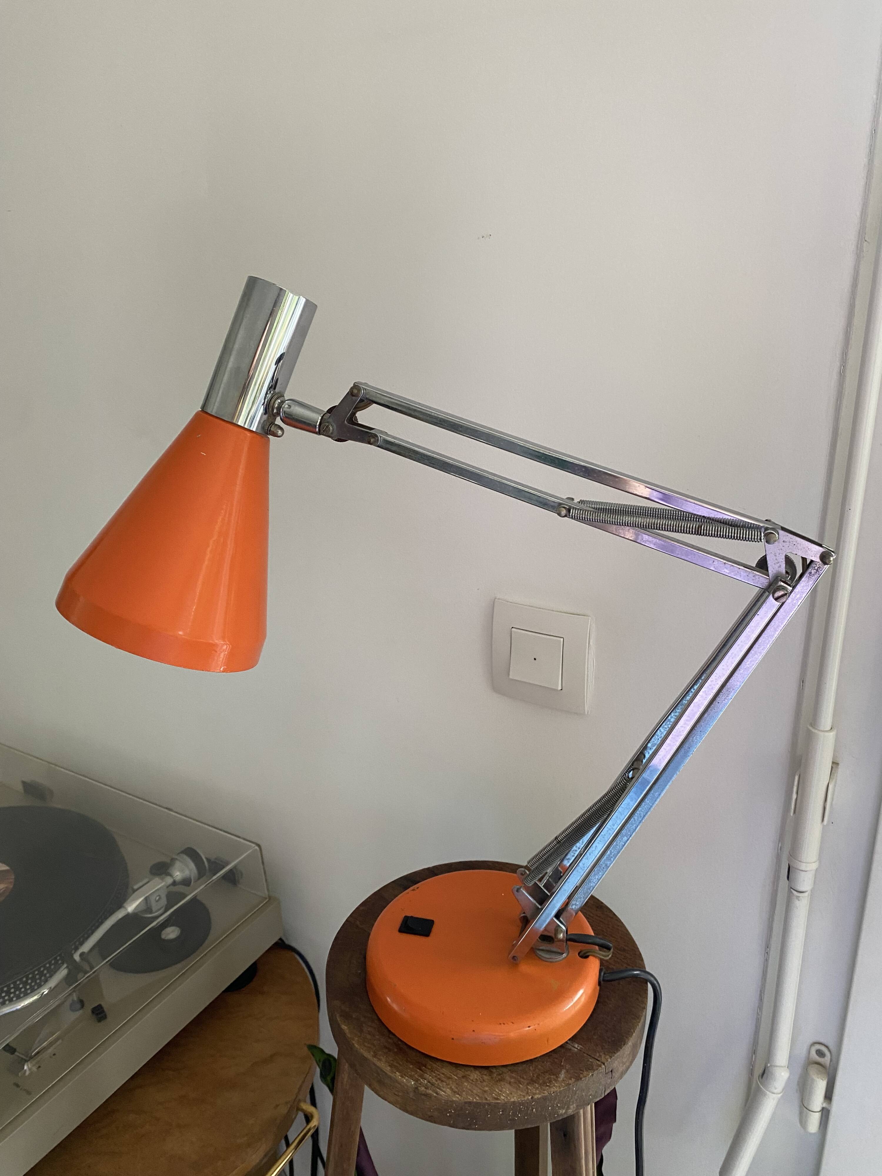 FASE lamp vintage 70s orange architect desk lamp space age design Very good