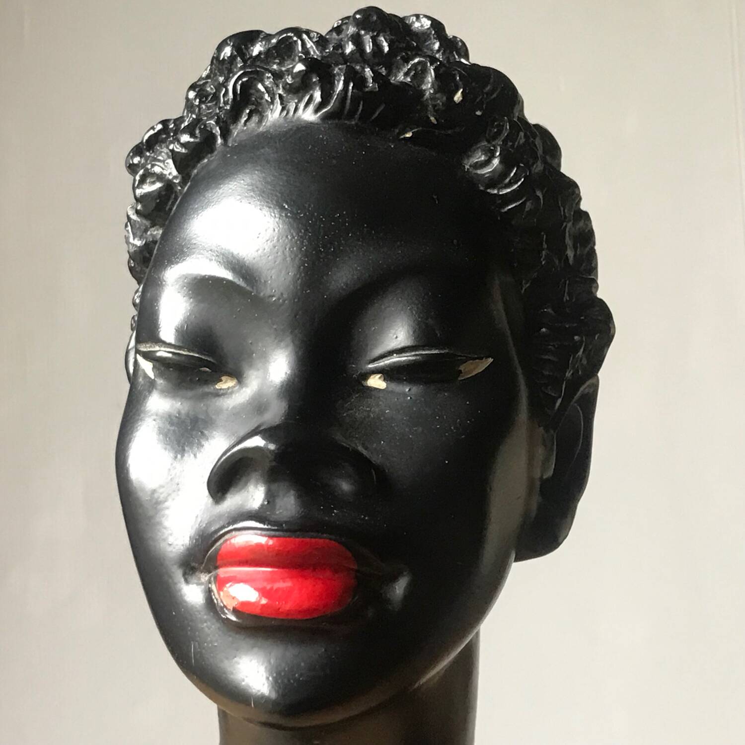 Plaster bust of a black woman 1950s Gino Manca