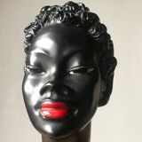 Buste plâtre femme noire 1950s Gino Manca