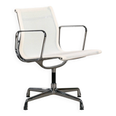 Chaise de salle à manger Eames Aluminum Group EA108 en maille filet blanche