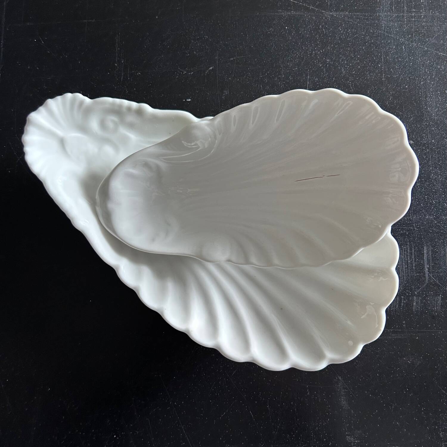 Duo of shell bowls