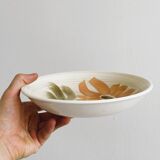 6 soup plates with floral decoration, Sarreguemines earthenware, hand painted.