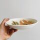 6 soup plates with floral decoration, Sarreguemines earthenware, hand painted.