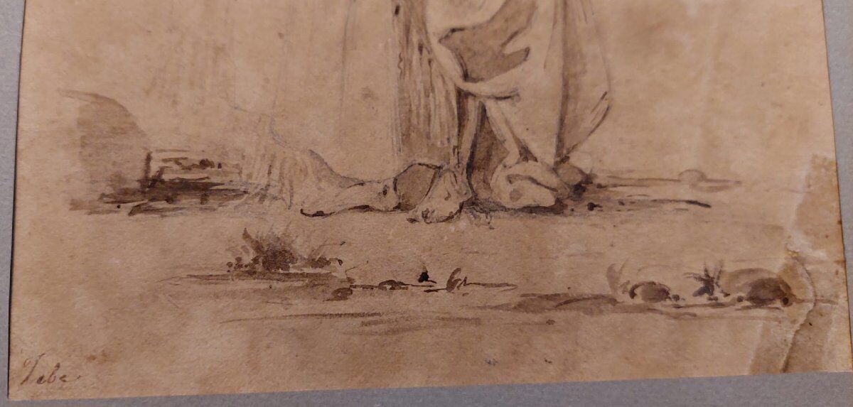 Giuseppe Angelelli 1803-1844. ink drawing on paper, study of women in Egypt