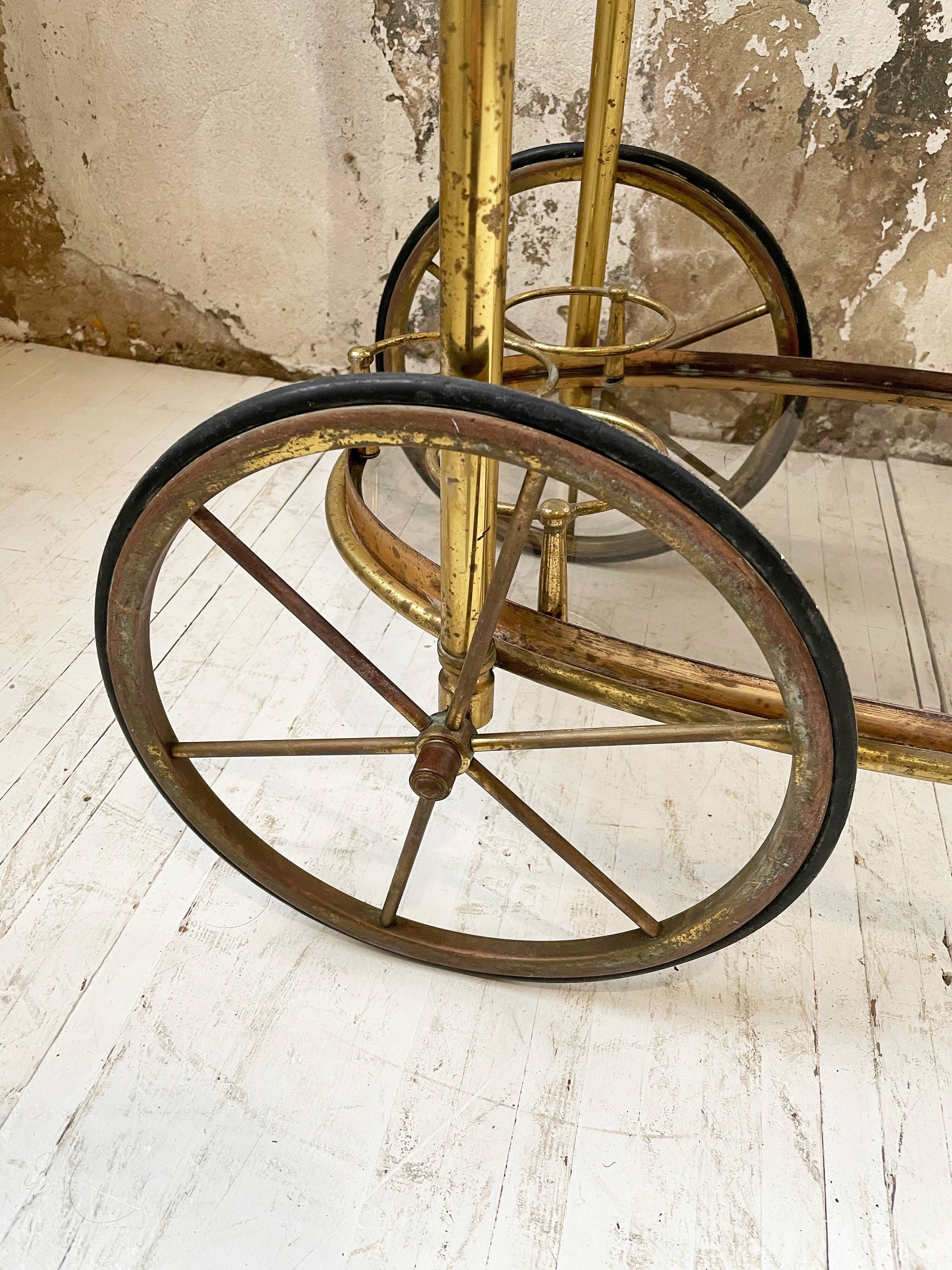 Cart serves brass bar