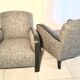 Paire de fauteuil studio 1950 entièrement restaurée tissu Thévenon.