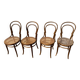Set of 4 wooden and cane bistro chairs