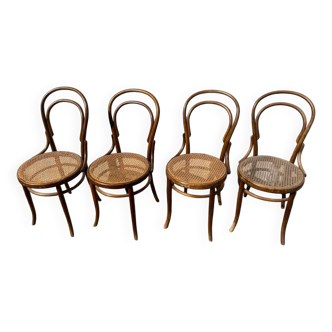 Set of 4 cane bistro chairs