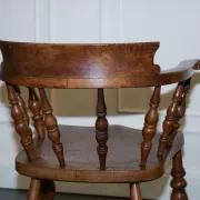 Edwardian Oak Captain's Chair for Smokers, 1900s