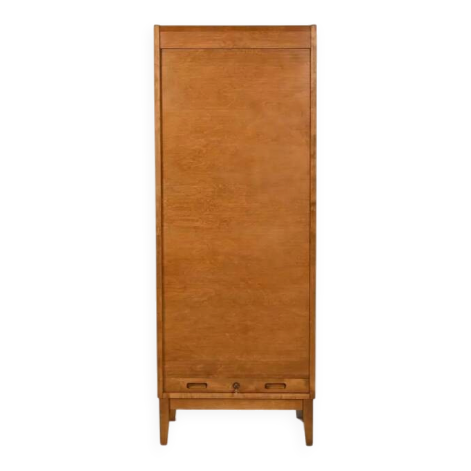 Antique Scandinavian filing cabinet, tambour archive cabinet, high-end, single, Sweden, 1960s