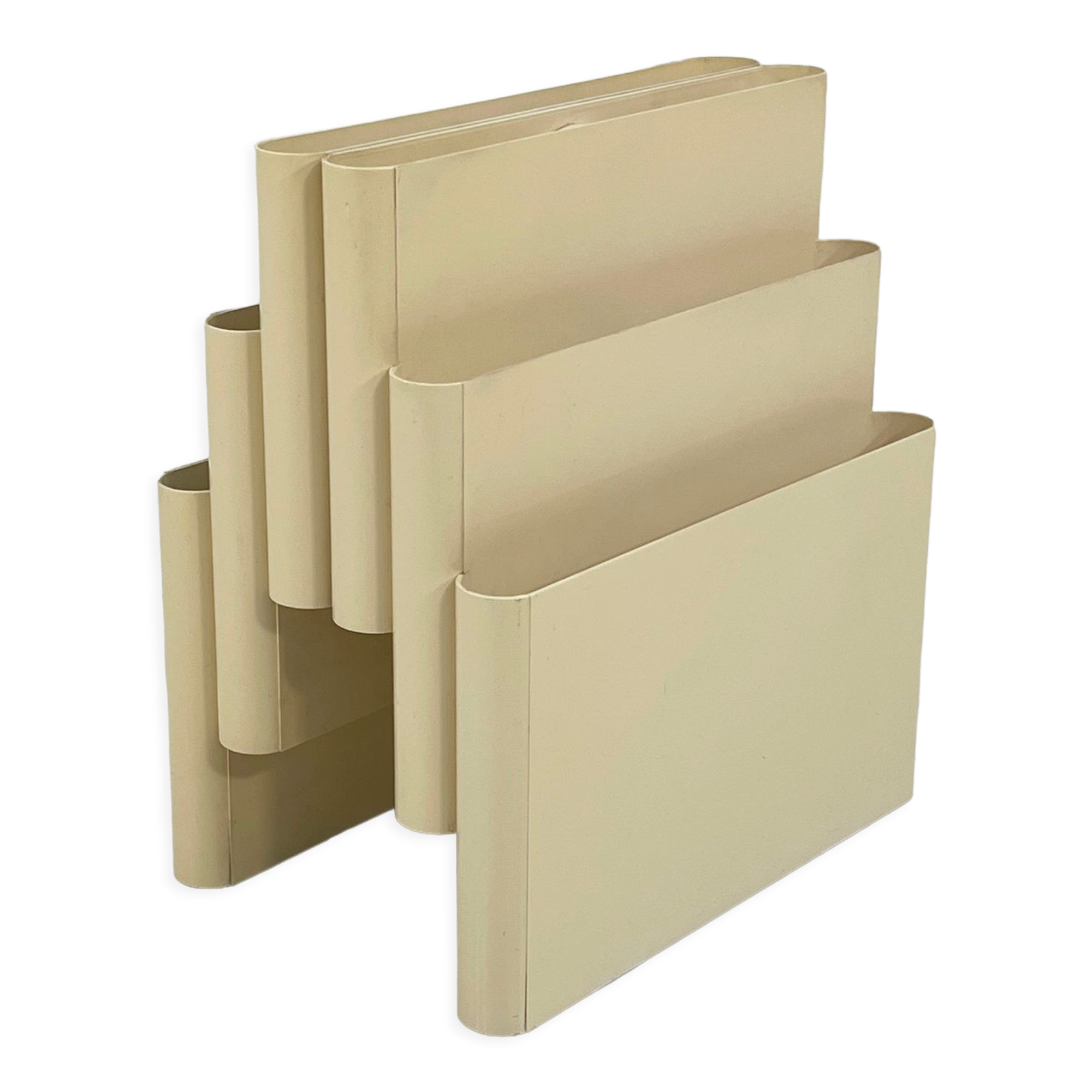 Porte-magazines beige par Giotto Stoppino pour Kartell, 1970