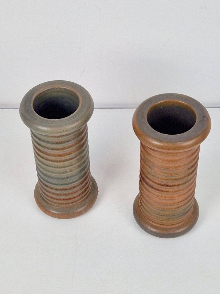 Vases en terre cuite cylindriques, années 1960, ensemble de 2