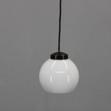 Vintage Art Deco Glass & Brass Pendant, Czechoslovakia, 1930's