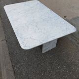 Vintage white Carrara marble coffee table