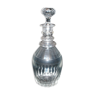 Antique bistro carafe in vintage cut glass, height 28cm