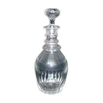 Carafe de bistrot ancienne en verre taillé