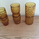 Set of 6 amber glasses